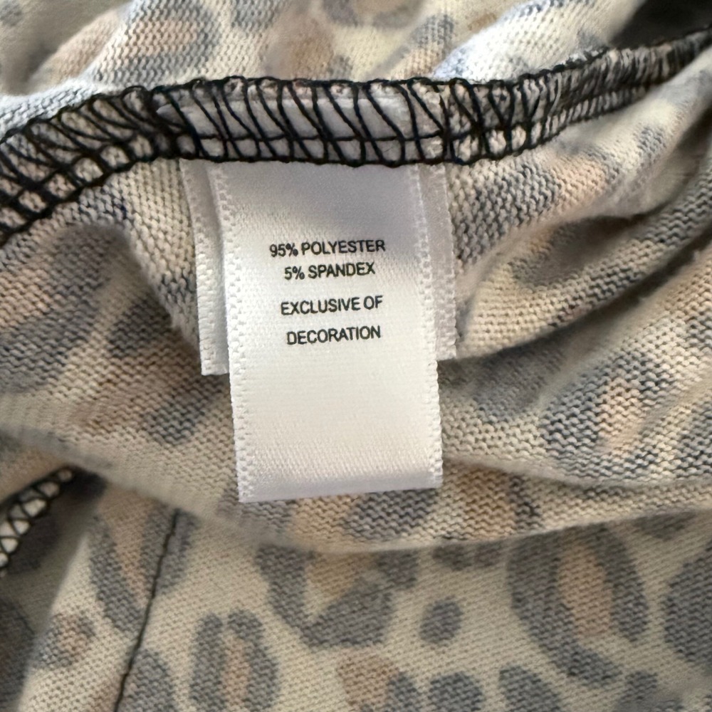 DKNY womens leopard print hooded robe M belted loungewear $78 MSRP stretchy - Picture 5 of 8